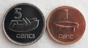 Fiji uncirculated pair of coins 1 & 5 cents