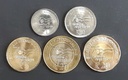 India set of 5 five 2022 uncirculated 75th independence anniversary rupee coins