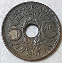 France 1917 5 centimes coin nice circulated condition