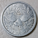 New Caledonia 2 Francs 1949 aF condition aluminium coin