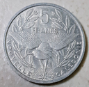 New Caledonia 5 Francs 1952 aF condition aluminium coin