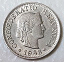 Switzerland 5 Rappen 1948 coin nice circulated condition