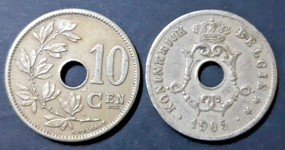 Belgium 1905 10 centimes coin nice circulated condition