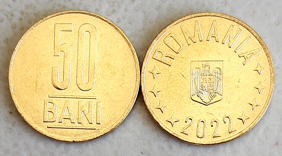 Romania 2022 50 Bani coin uncirculated condition from mint roll or bag