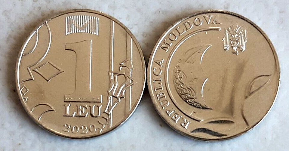 Moldova 1 Leu 2020 coin uncirculated from bank roll