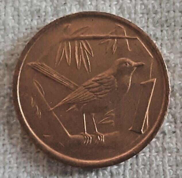 Cayman Islands 1 Cent 1990 coin lightly circulated