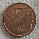 Cayman Islands 1 Cent 1990 coin lightly circulated
