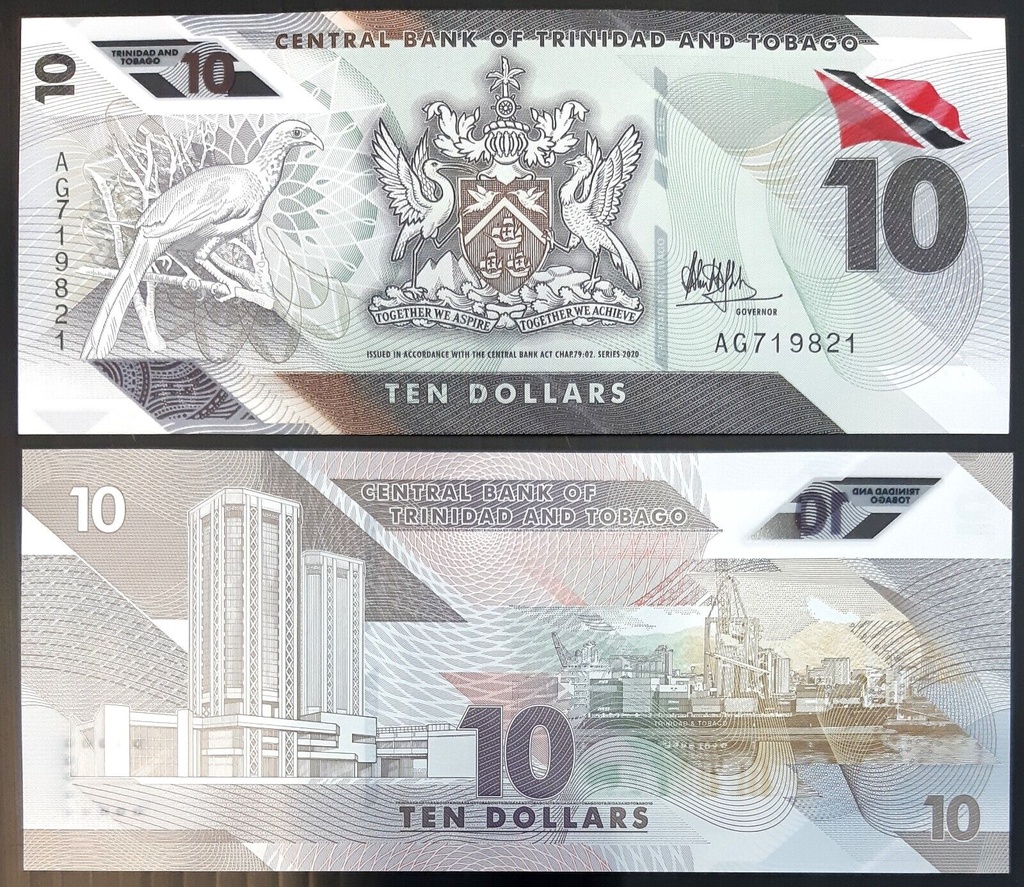 Trinidad and Tobago $10 polymer banknote uncirculated