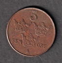 Sweden 5 Ore 1948 iron coin decent circulated condition