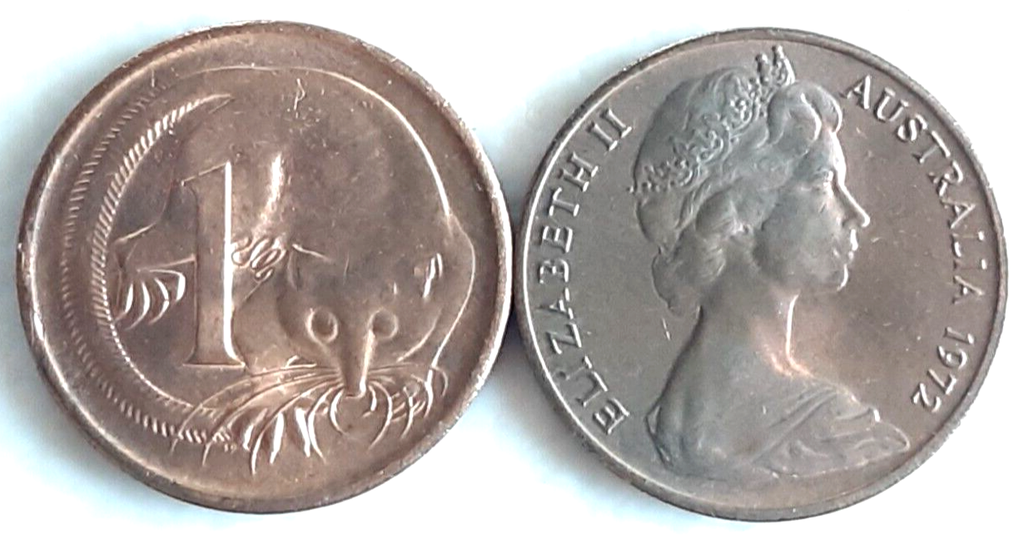 Australia 1 cent coin 1972 lightly circulated RB rare in this condition