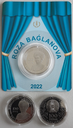 Kazakhstan 2022 100 Tenge Roza Baglanova carded coin uncirculated
