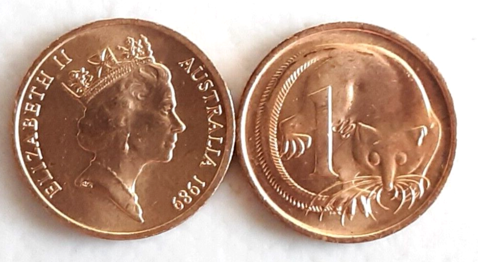 Australia 1 cent coin 1989 lightly circulated Red rare in this condition
