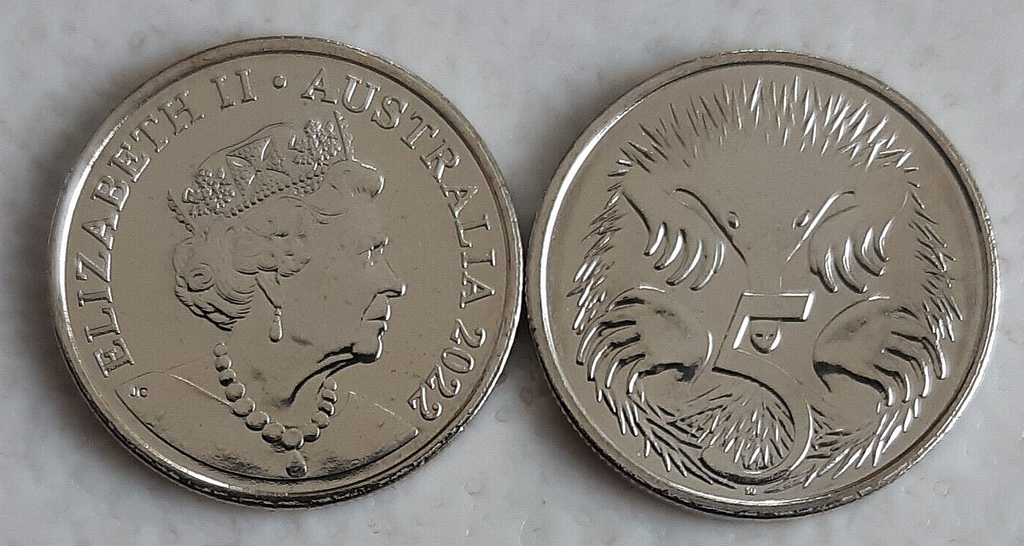 Australia 2022 5c uncirculated condition coin ex mint set