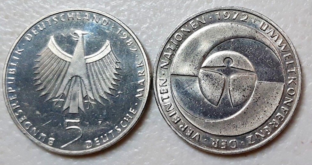 West Germany 5 Marks 1982 commemorative coin 10th UN conference aunc