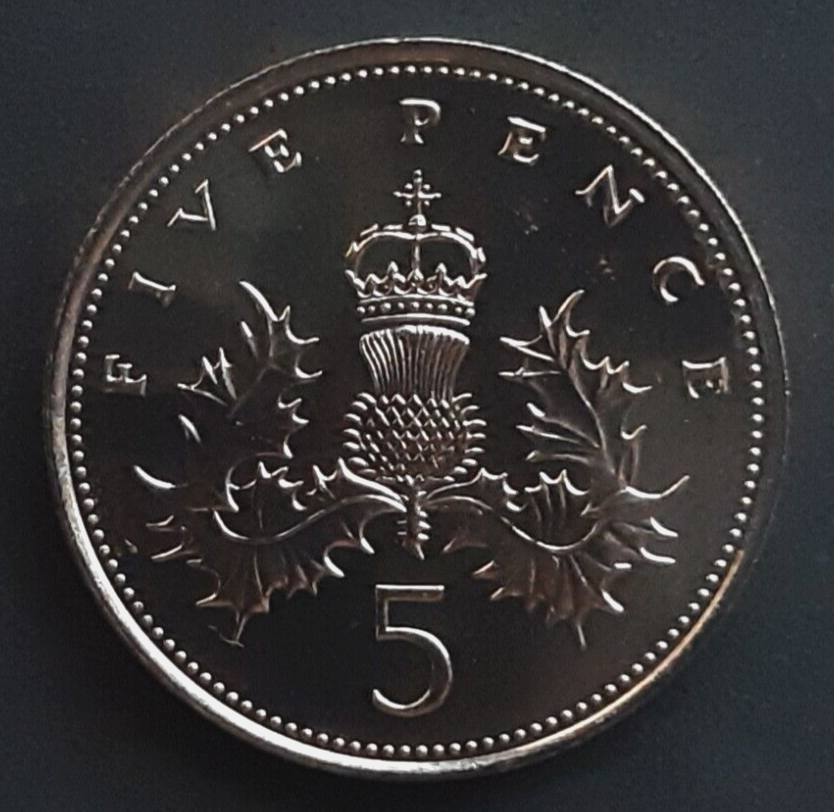 Great Britain 5 pence uncirculated coin 1983