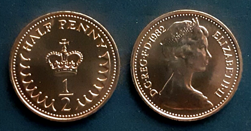Great Britain 1/2 pence uncirculated coin 1982