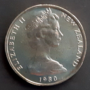 New Zealand 50 Cents coin 1980 brilliant uncirculated
