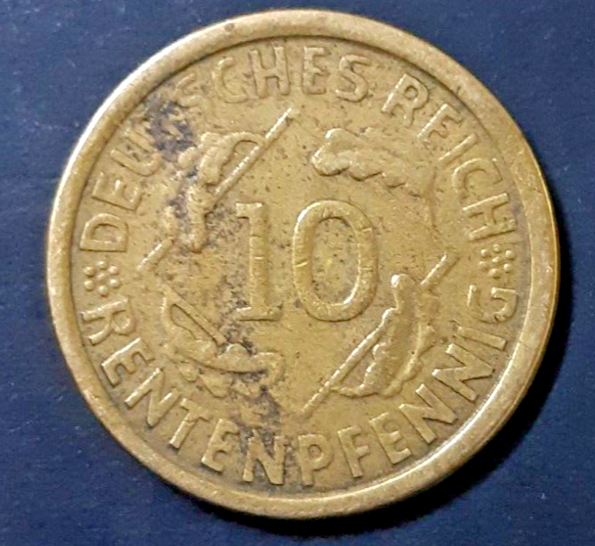 Germany 10 Pfennig 1924-A coin circulated condition