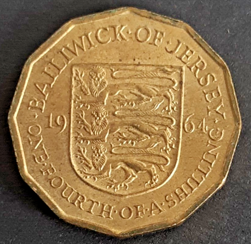 Islands of Jersey 1/4 shilling 1964 coin nice circulated condition rare
