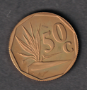 South Africa 1992 50c Twenty cents proof coin toned