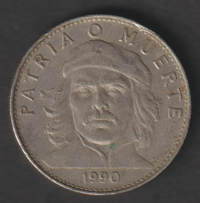 Cuba 3 pesos 1990 coin circulated condition Che Guevera