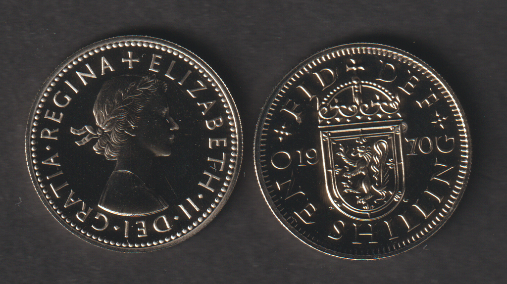 Great Britain Scottish Shield Shilling 1970 proof coin limited 750K mintage
