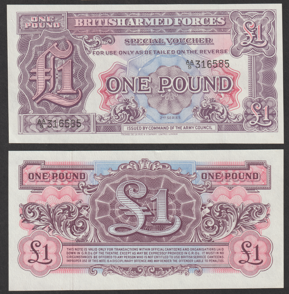 British Armed Forces 1 Pound banknote 2th series 1948 uncirculated