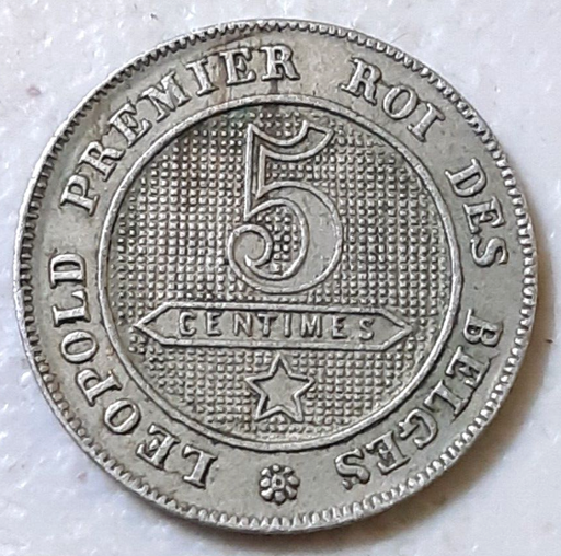[196387025798] Belgium 1862 5 centimes coin nice circulated condition