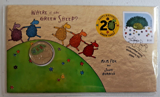 [196885832287] 2024 Australia 20c 20 cents Green Sheep coloured coin in PNC