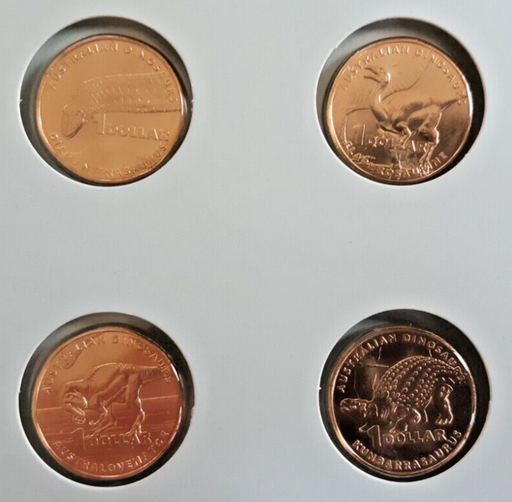 [196885884985] 2022 Australia $1 1 Dollar Dinasaurs 4 coin set on card