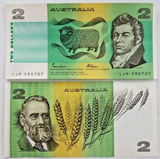 [196886038569] Australia 1985 $2 2 Dollar banknote Johnston Fraser nice circulated condition