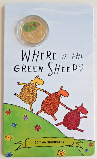 [196889855599] 2024 Australia 20c 20 cents Green Sheep coloured coin in card