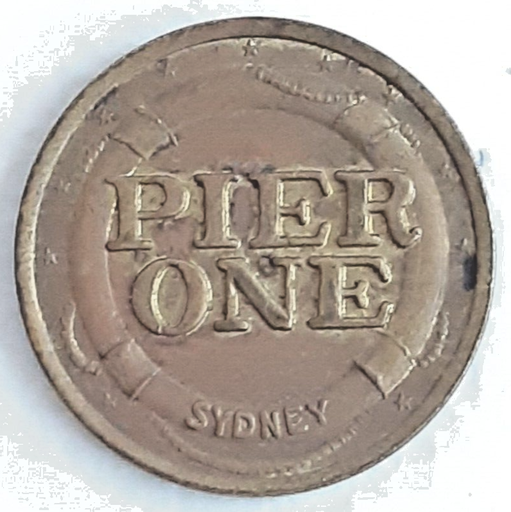 [196889883835] Australia Pier One brass gaming token