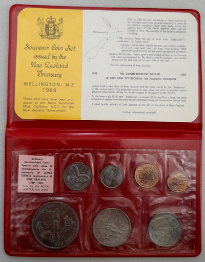 [196342781301] New Zealand 1969 Year uncirculated coin set in original packaging