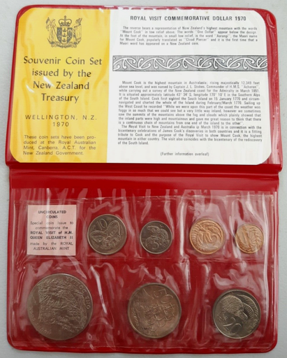 [196342787738] New Zealand 1970 Year uncirculated coin set in original packaging