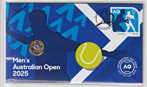 [196946458938] 2025 Australia Open Tennis Men $2 2 Dollar coloured coin in PNC