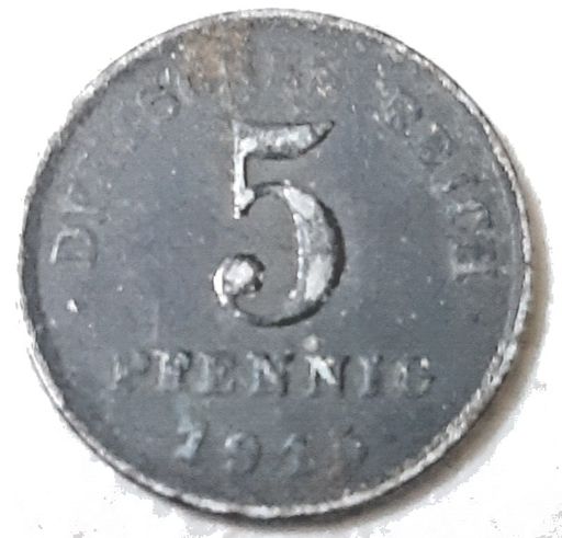 [196442263597] Imperial Germany 5 Pfennig 1915-A coin nice circulated condition