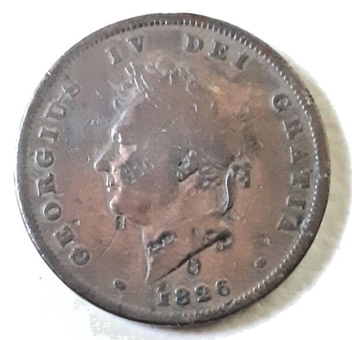 [196720896054] Great Britain 1826 penny KGIV circulated condition