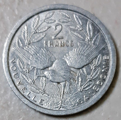 [196443900894] New Caledonia 2 Francs 1949 aF condition aluminium coin
