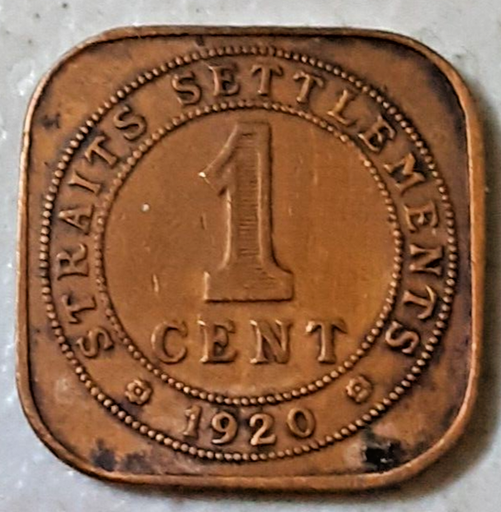 [196811188641] Straits Settlements 1 Cent 1920 circulated condition