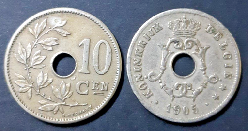 [196530662603] Belgium 1905 10 centimes coin nice circulated condition