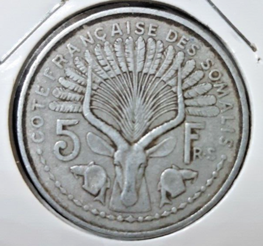 [196530707621] Somaliland 5 Francs 1948 coin circulated condition