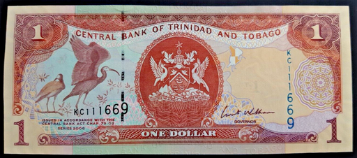 [196817315785] Trinidad and Tobago $1 One Dolalr paper banknote uncirculated 2006