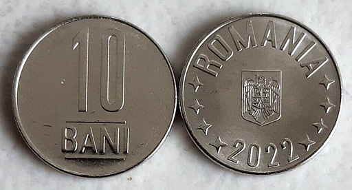 [195716882322] Romania 2022 10 Bani coin uncirculated from mint roll or bag