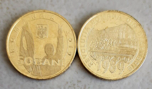 [195716892498] Romania 2019 50 Bani coin 30th ann. of Revolution unc from mint roll or bag