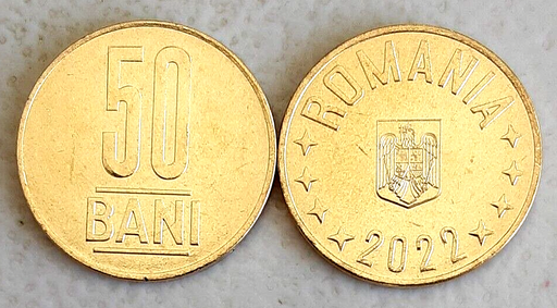 [195716930979] Romania 2022 50 Bani coin uncirculated condition from mint roll or bag
