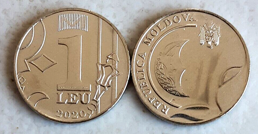 [195717034632] Moldova 1 Leu 2020 coin uncirculated from bank roll