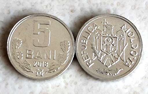 [195717085018] Moldova 5 Bani 2018 coin uncirculated from bank roll