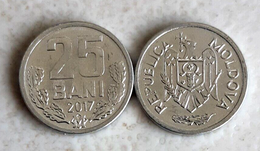 [195717090469] Moldova 25 Bani 2017 coin uncirculated from bank roll