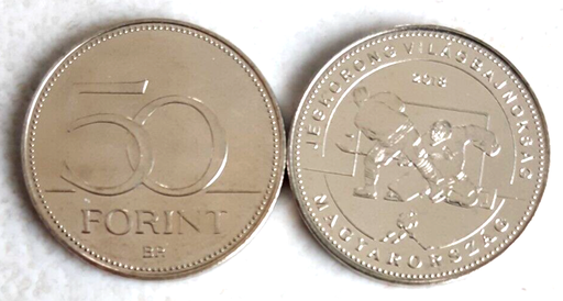 [195717100846] Hungary 2018 50 Forint Ice Hockey coin uncirculated from mint roll